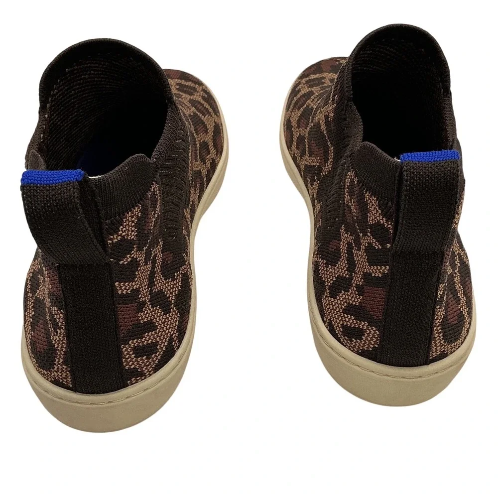 Rothys‎ The Chelsea Wildcat Leopard Print Knit Ankle Boot Sneaker Womens 10.5